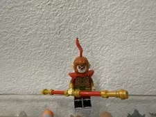 LEGO Monkey King Minifigure with Red & Gold Staff