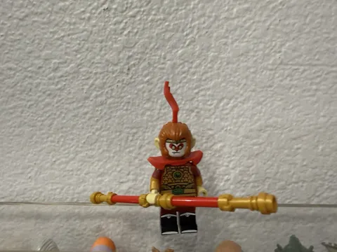 LEGO Monkey King Minifigure with Red & Gold Staff