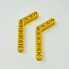 6629 LEGO Technic Parts Liftarm 1x9 Thick Bent (6 - 4) YELLOW (2)