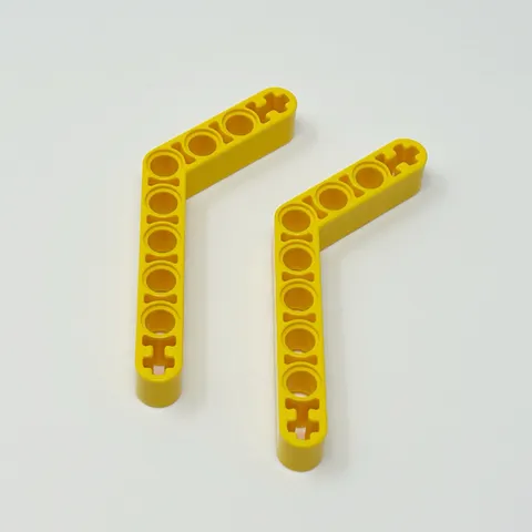 6629 LEGO Technic Parts Liftarm 1x9 Thick Bent (6 - 4) YELLOW (2)