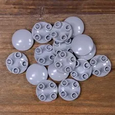 LEGO 2654 Lt Bluish Gray Plate Round 2x2 with Rounded Bottom (Boat Stud) Qty 15