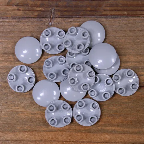 LEGO 2654 Lt Bluish Gray Plate Round 2x2 with Rounded Bottom (Boat Stud) Qty 15