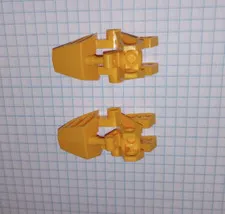 2 Lego 62386 Bionicle Bright Light Orange Flat Top Socket Foot Feet Ball Joint