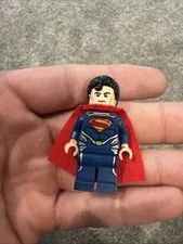LEGO Superman Minifigure SH077 Super Heroes 2013 Man Of Steel Dark Blue Suit