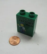 Lego Duplo Block Legoland Factory Tour Specialty Block Limited 2009 Green Block