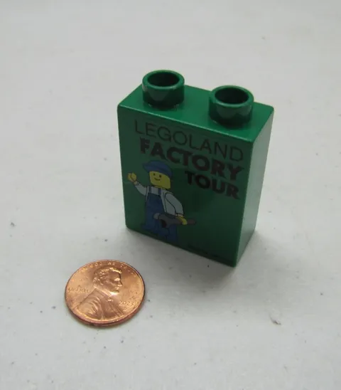 Lego Duplo Block Legoland Factory Tour Specialty Block Limited 2009 Green Block