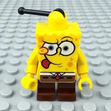 LEGO SpongeBob Minifigure bob008 Intent Look, Tongue Out 4982