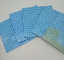 LEGOS Lot of 5 Light Blue 16 x 16 Base Plates 5" by 5" - see pictures