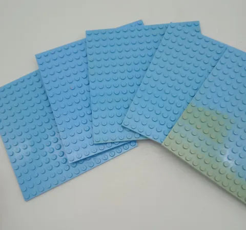 LEGOS Lot of 5 Light Blue 16 x 16 Base Plates 5" by 5" - see pictures