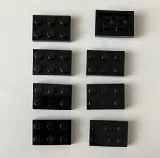 LEGO 8x NEW Pieces Plate 2x3 BLACK #3021