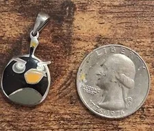 Angry Birds black bird pendant with yellow beak and white eyes #angrybirds