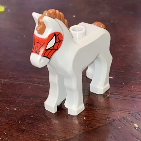 Lego Animal Horse Baby Foal Spider Web Mask Pattern (Marvel Widow) 82445pb05