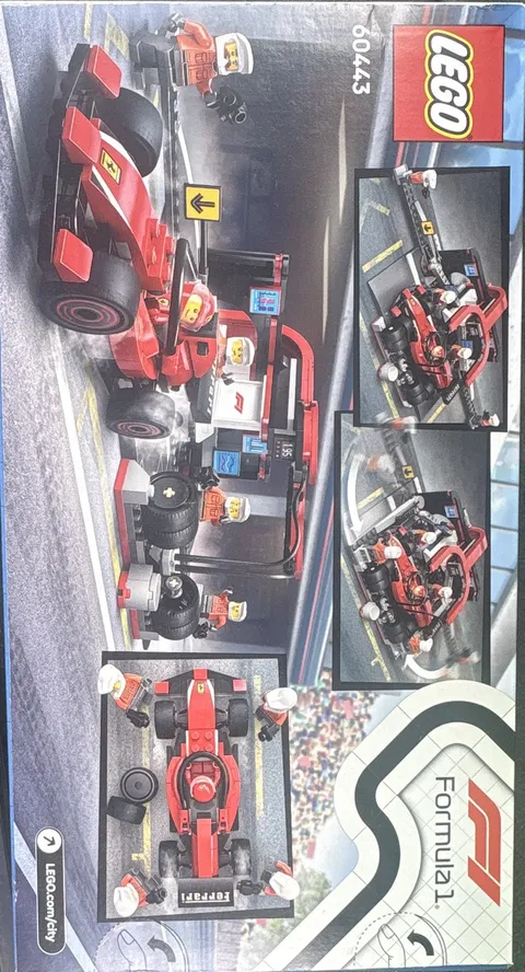 LEGO City 60443 F1 Pit Stop & Pit Crew Ferrari Car Set 322 pcs Ages 6+
