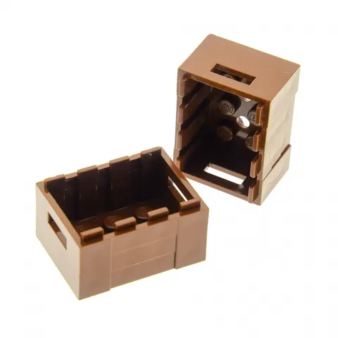 2X Lego Container Box 3X4X1 2/3 Brown Handles Basket Chest 4109963 30150