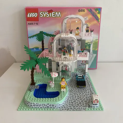 Lego Set 6416 Poolside Paradise - Near Complete W/ Box No Instructions Poster