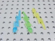 LEGO Lot of 3 Lightning Bolts Trans Yellow Blue Green Weapon Minifig BS