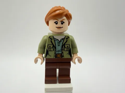 LEGO JURASSIC WORLD Part jw021 - Claire Dearing, olive jacket, red town legs-1pc
