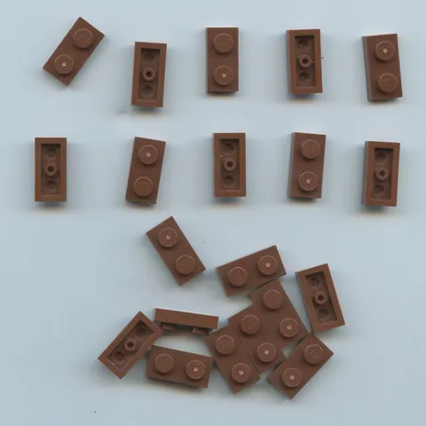 LEGO x 20 Reddish Brown Plate 1 x 2 3023