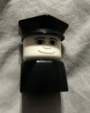 Vintage 1979 LEGO DUPLO Police Officer Black & White Figure 