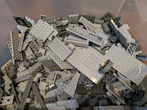 6 pound LBS of Gray Bulk Lego Mixed Sets & other assorted pieces Lot