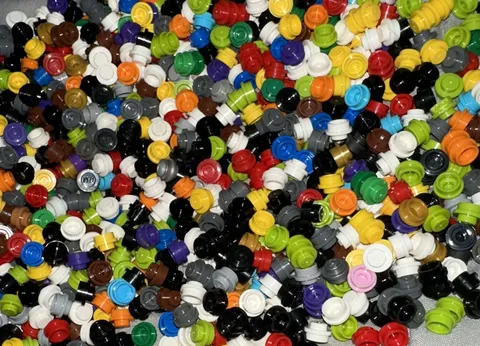 LEGO BULK LOT OF 1200 1 X 1 ROUND PLATES MIXED COLORS #4073