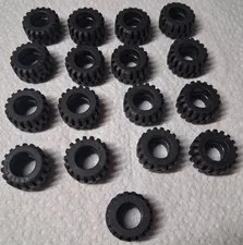 A Lego Lot 17 Tires w/ Offset Tread 6015 21mm x 12mm 7898 4549