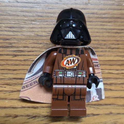LEGO Darth Vader Minifigure w/ Custom A&W Cape, Plastic/Fabric, Age 5+