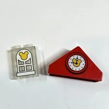 Duplo Lot 2 Disney Mickey Mouse Ears Bricks Blocks Pieces Clock Triangle Tower