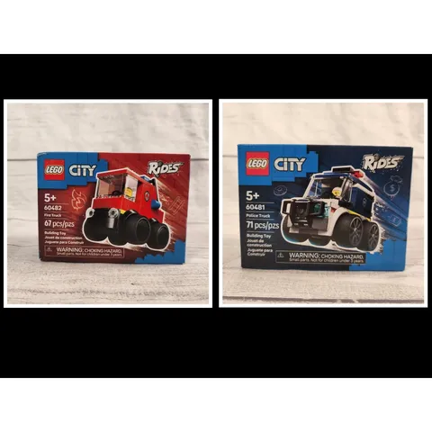 LEGO City Fire Truck 60482 and Police Truck 60481 Great Vehicles Set New