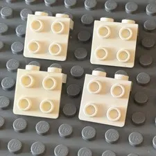 Lego Lot White 44728 Bracket 1 x 2 - 2 x 2 (lot of 4)
