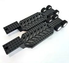 Lego Vehicle Trailer Lot of 2 Base 8x30x3 1/3 Big Rig Semi Truck Black w/ Wheels