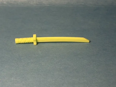 LEGO Weapon Part 21459 - Yellowish Green Sword, Shamshir/Katana - Scratches