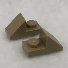 LEGO 92946 Dark Tan Slope 45 2 x 1 with 2/3 Cutout (x2)