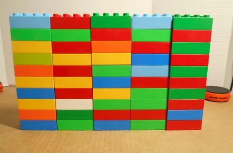 Lot of 50 Duplo Lego 2 x 4 Bricks Building Blocks Assorted Colors P71