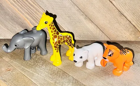 Lego Duplo Elephant Giraffe Tiger Polar Bear Figures Lot Safari Zoo Animals