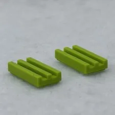 LEGO 2412b Lime Tile, Modified 1 x 2 Grille with Bottom Groove (x2)
