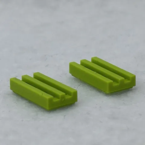 LEGO 2412b Lime Tile, Modified 1 x 2 Grille with Bottom Groove (x2)