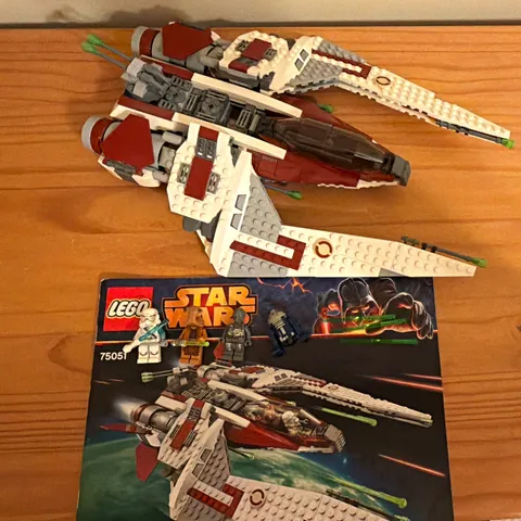 LEGO Star Wars 75051 Jedi Scout Fighter 100% Complete w/ Manual & Minifigures