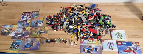 LEGO Bulk Lot UNSEARCHED 6.4 LBS 15 Minifigures 13 Manuals Harry Potter Star War