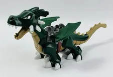 LEGO Duplo Green Dragon Large Figure Dark Tan Belly Vintage 2004 Castle 4785