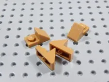 LEGO Lot of 4 Medium Nougat 1x2 Plates w/ Roof Slope Cutout BK