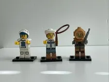 LEGO Series 8 Minifigure Lot Cowgirl Deep Sea Diver Football Player CMF Set