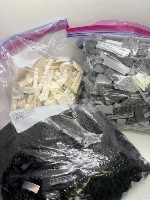 LEGO 4.5 lbs Random Parts And Pieces Building Blocks Bulk Lot Gray White Black