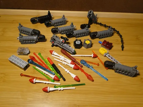 Lego Projectile Launcher Six Barrel Replacement Part Piece Lot Transparent