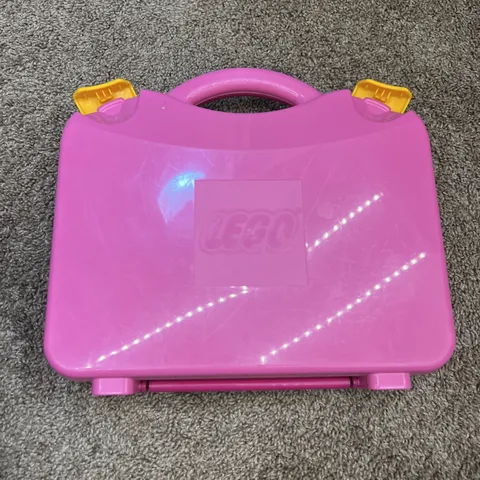 Lego Pink Carrying Case Hard Plastic Latching Storage Box with Middle Dividers