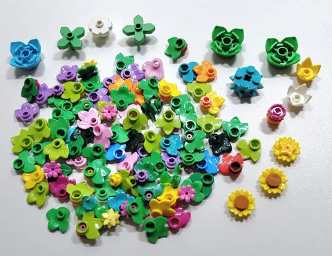 Lego Leaves Flowers 100pc Bulk Lot 1x1 2x2 Botanical Floral Jungle Friends City