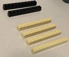 LEGO 1x10 Bricks x6 Part #6111 Used