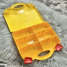 Yellow Hard LEGO Storage Case Plastic  Latching Empty Box Organizer