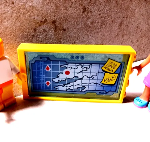 LEGO Computer Screen Sticker World Map Ninjago Ninja GET MILK Direction Up Down