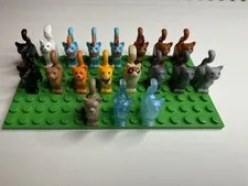 Lego Animal Standing Cat Lot Of 19 ALL UNIQUE FULL COLLECTION W/O Baseplate